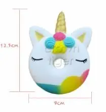 unicorn donout-1 Каваи большой мягкий jumbo Cola панда олень животные squishi медленно поднимающийся сжимающий стресс игрушка антистресс игрушки для детей - Цвет: unicorn donout-1