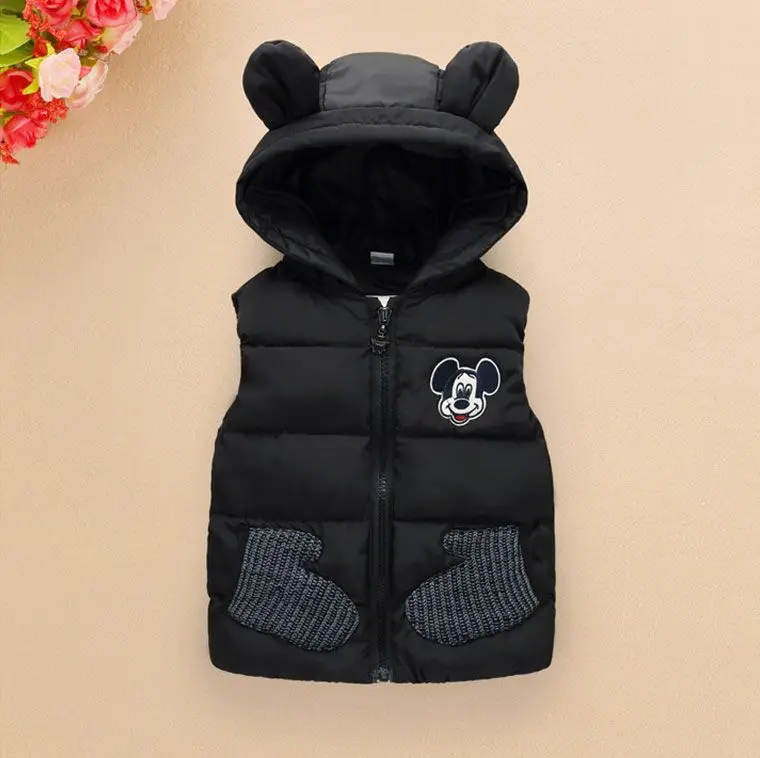 Новинка 2019 года детский осенне-зимний жилет с Микки Маусом для От 1 до 6 лет