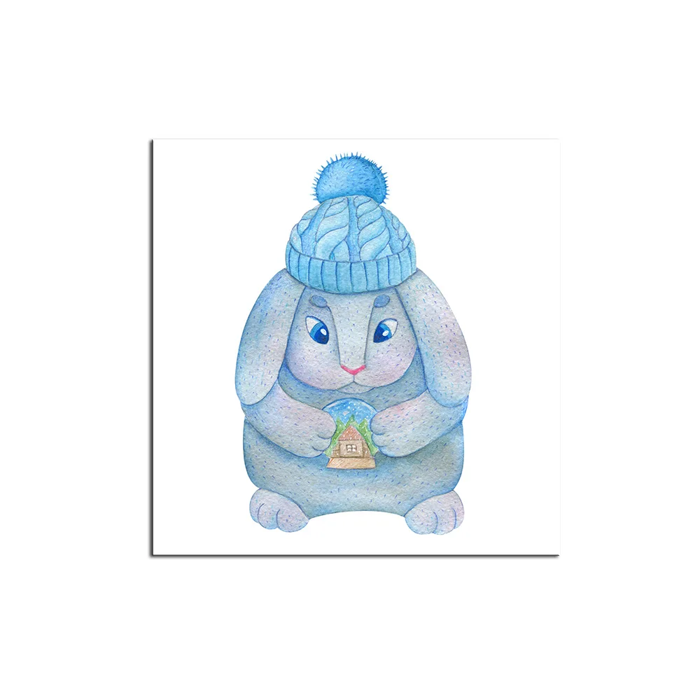 Ihomemall современной акварельной Kawaii забавные животные Плакаты Nordic детская комната