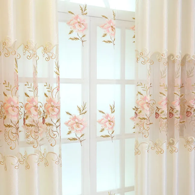 cloth curtain Европейская вышивка шторы из полиэстера спальни роскошные королевские аристократические белые затемненные оконные шторы для гостиной - Цвет: cloth curtain