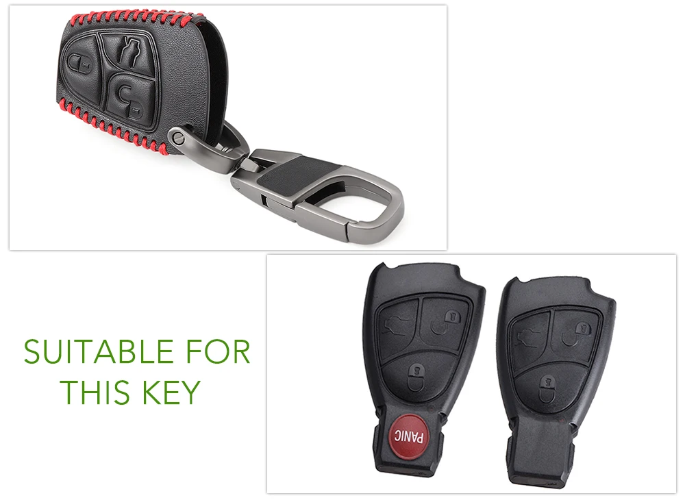 Кожаный чехол для ключей с дистанционным управлением AndyGo 3/4 Mercedes Benz C E GLC GLA Classe