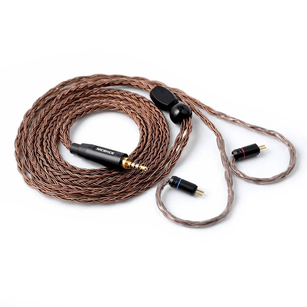 Nicehck 16 Core чистый Медь обновления HIFI кабель 3,5/2,5/4,4 мм разъем MMCX/2Pin для kzzsn/AS06/ZS10 CCAC16/C10 nicehck NX7/F3/M6