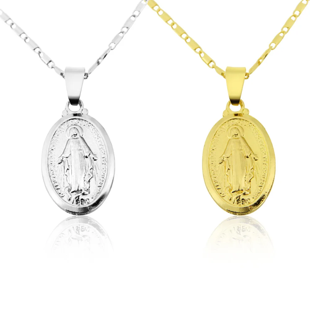 Модное Трендовое ожерелье Девы Марии золотого цвета крест дружественный