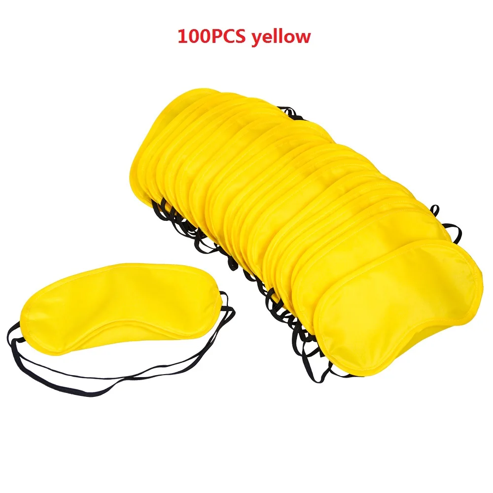 yellow 100pcs 100 шт./лот маска для сна, натуральная маска для сна, маска-козырек для глаз оттенок покрытия, повязка на глаза для женщин и мужчин, мягкая переносная повязка на глаза, дорожный повязка на глаза - Цвет: yellow 100pcs