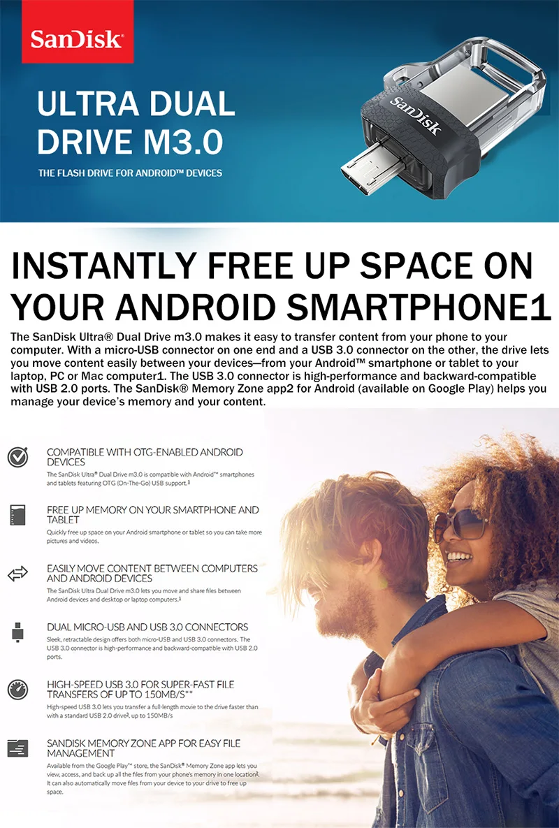 Флеш-накопитель sandisk OTG Micro Usb 32 Гб U диск двойной накопитель 16 ГБ USB флеш-накопитель 128 Гб карта памяти USB 3,1 64 Гб Высокое качество