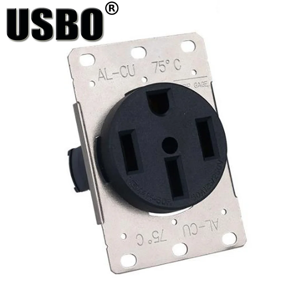 Американский черный 125 V/250 V 50A генератор анти ВЫКЛ розетка NEMA 14 50R промышленная