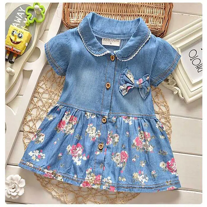 

2019 summer infant baby clothes newborn baby girls tutu dress brand cowboy princess party dresses for baby girls clothing dress
