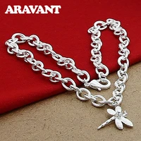 silver 925 jewelry dragonfly pendant necklaces chains for women wedding fashion silver jewelry