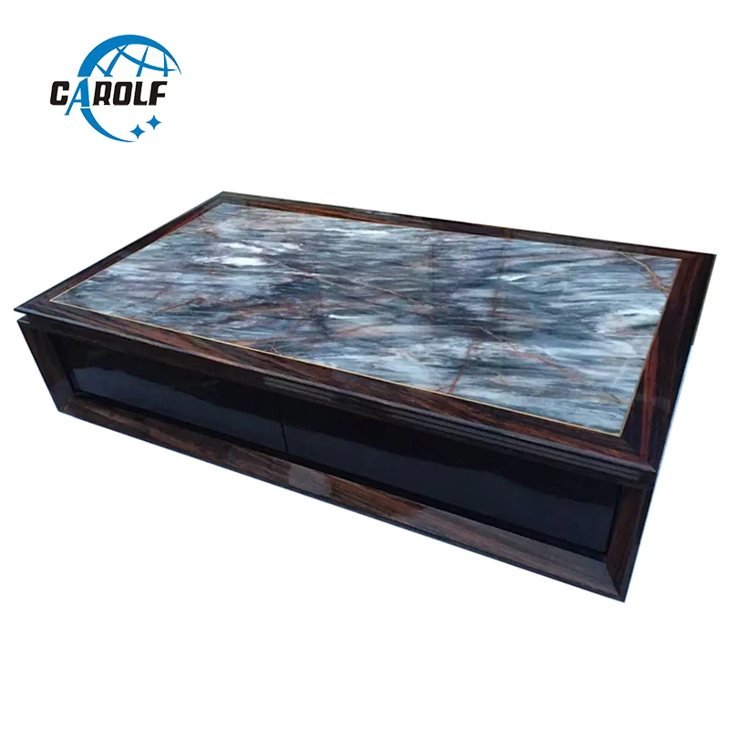 Современный журнальный столик в скандинавском стиле с мраморной столешницей