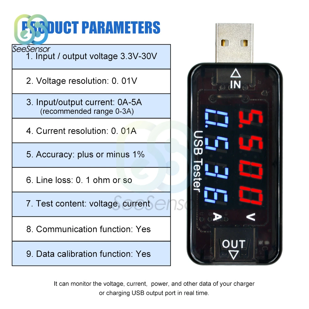 Цифровой USB Мобильный зарядный ток тестер напряжения метр мини USB зарядное устройство Доктор Вольтметр Амперметр