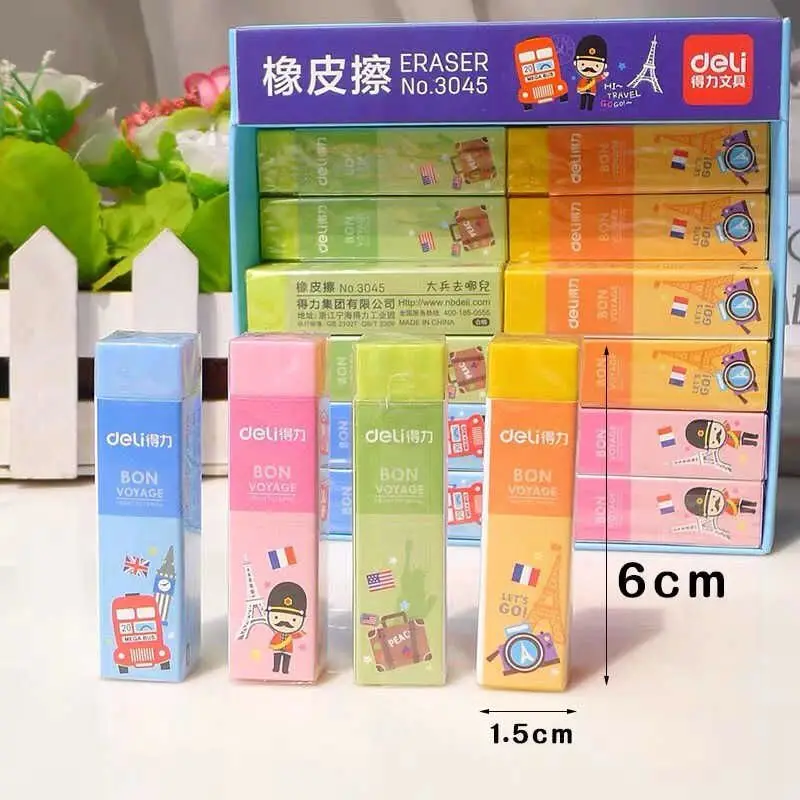 

DELI Color Eraser Children Kawaii Cartoon Eraser Pupils Writing Correction Eraser Art Students Painting Rubber School Stationery