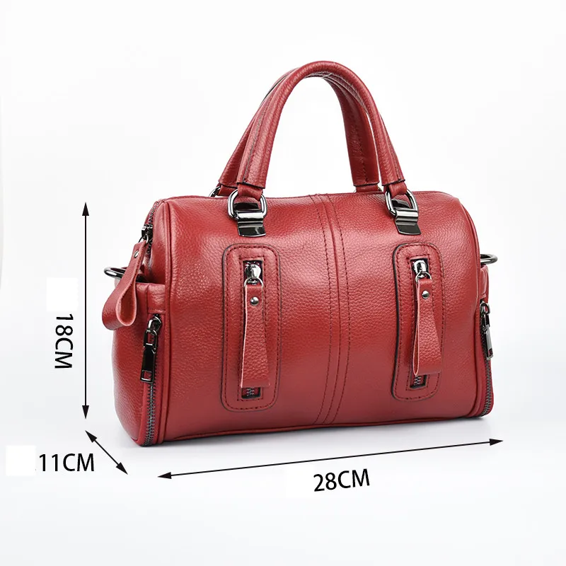

ICEV New Simple European Fashion Genuine Leather Handbags Ladies Pillow Office Top Handle Bags Handbags Women Famous Brands Sac