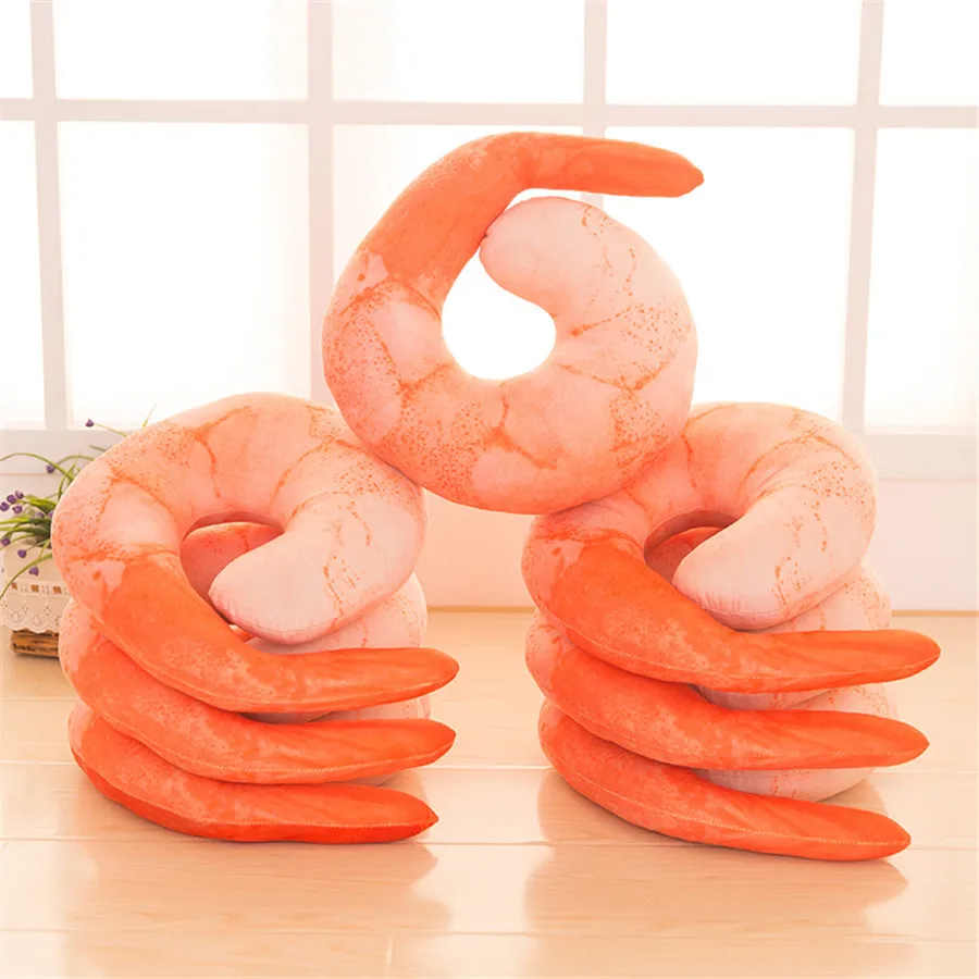 Высококачественная подушка для шеи в форме креветки украшение дома с очищенными