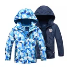 Детская одежда, детская верхняя одежда, теплая флисовая куртка с капюшоном, водонепроницаемая ветрозащитная куртка для маленьких мальчиков на осень и зиму