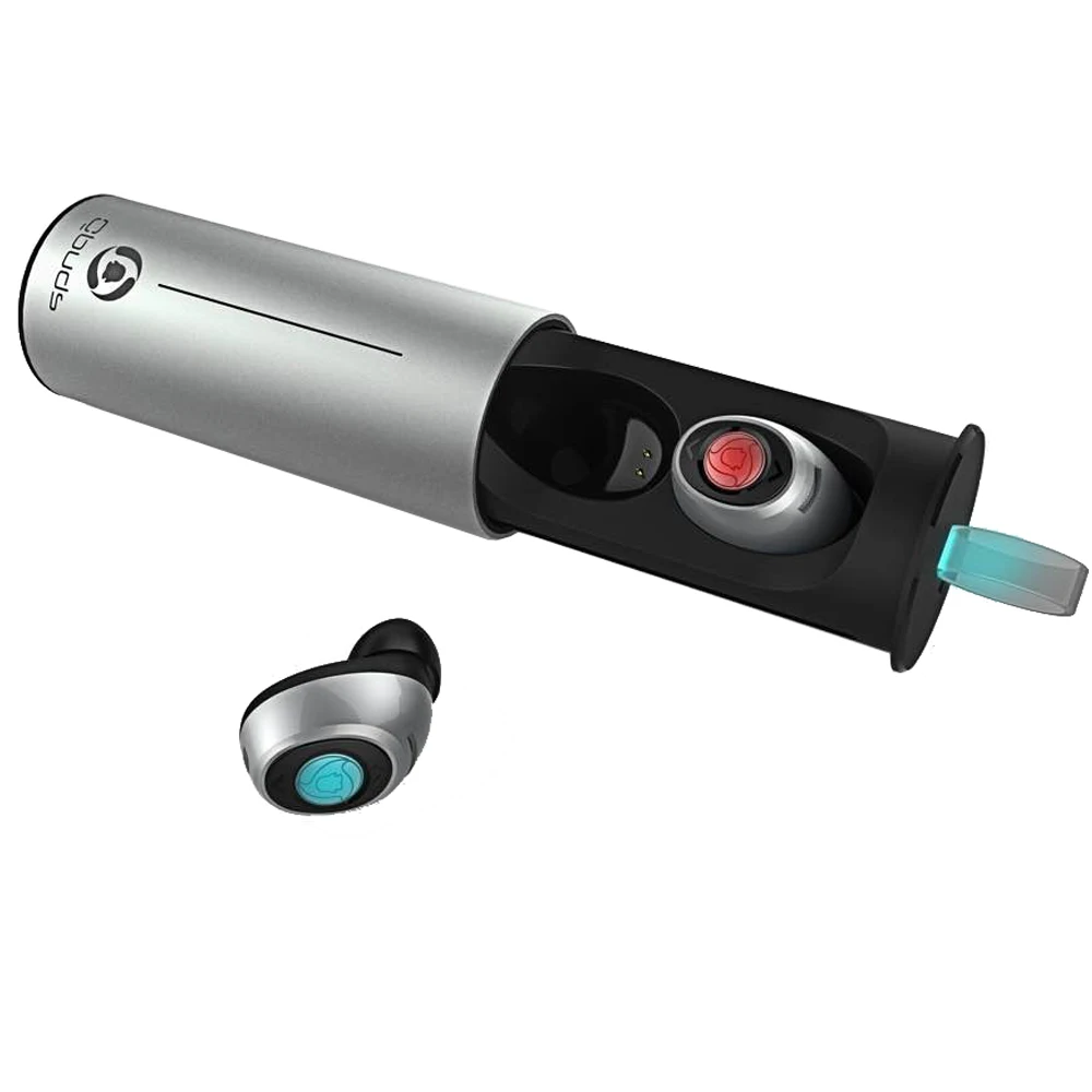 Tencent Bluetooth наушники-вкладыши Wireless Earbuds Mini с микрофоном, зарядным ящиком Earpiece Double Twins Stereo On.