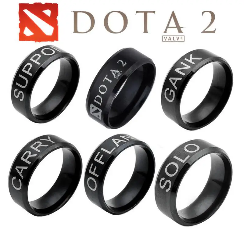 Dota 2 кольца для переноски черные из нержавеющей стали подарка 5 шт./лот|stainless steel