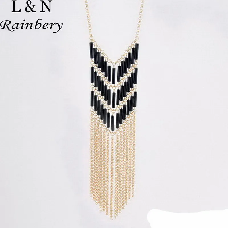 Модное многоцветное ожерелье с бахромой в стиле бохо стильный дизайн Rainbery