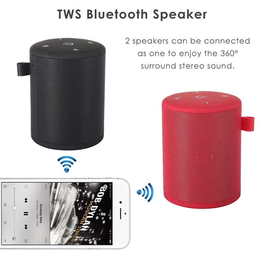 Aimitek T2 Водонепроницаемая уличная bluetooth колонка 5 Вт Портативная Беспроводная с