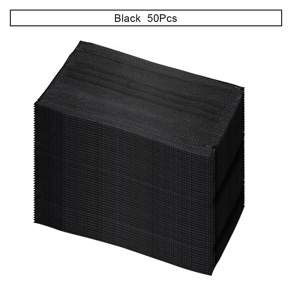 Black 50Pcs 50 шт./упак. Анти-пыль ветрозащитный маски для лица с эластичная петля уха Одноразовые 3-слойные, ресниц для наращивания из нетканого материала Тканевые маски пыли - Цвет: Black 50Pcs