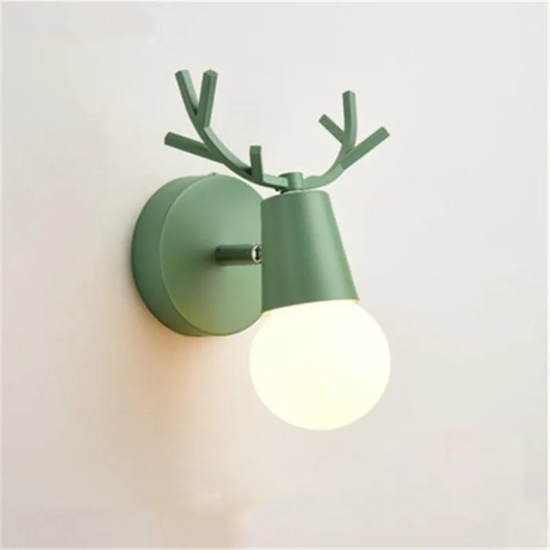 

Simple Modern Colorful Deer Head Wall Light Black Adjustable angle bed room living room wall lamp for Bar Clothing Store Lamps