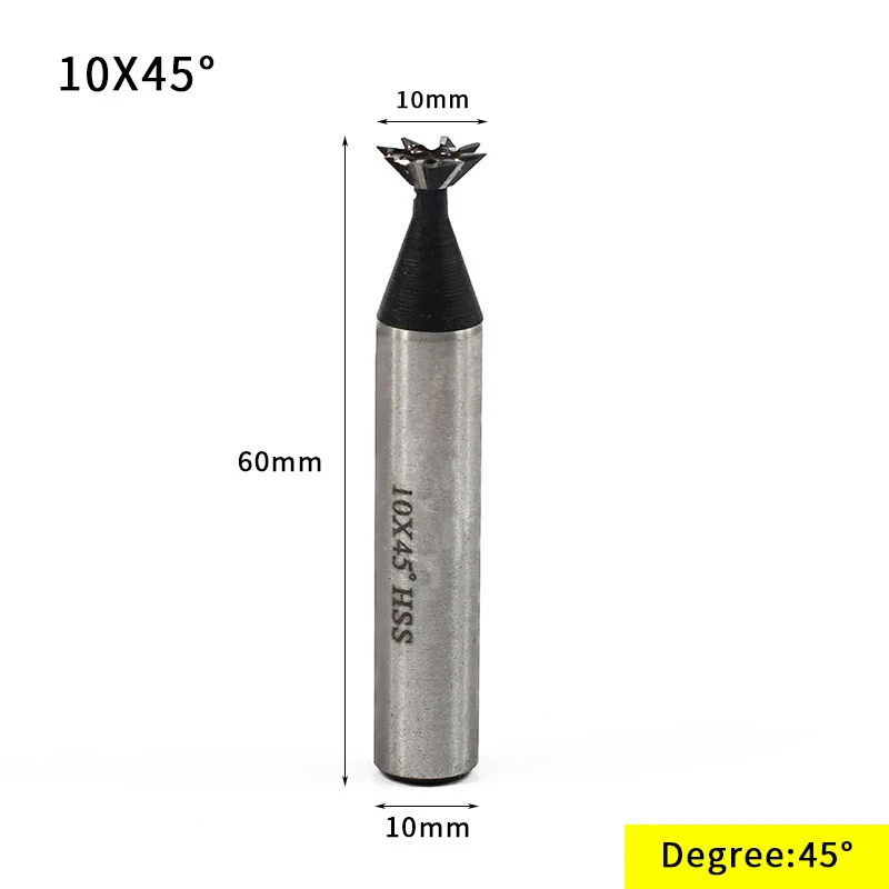 10x45 XCAN 1 шт. 45/60 градусов 10/14/18/20/25/30/32/35 мм HSS ласточкин хвост фрезы Straigh Концевая фреза ЧПУ фрезы концевой фрезы - Длина режущей кромки: 10x45