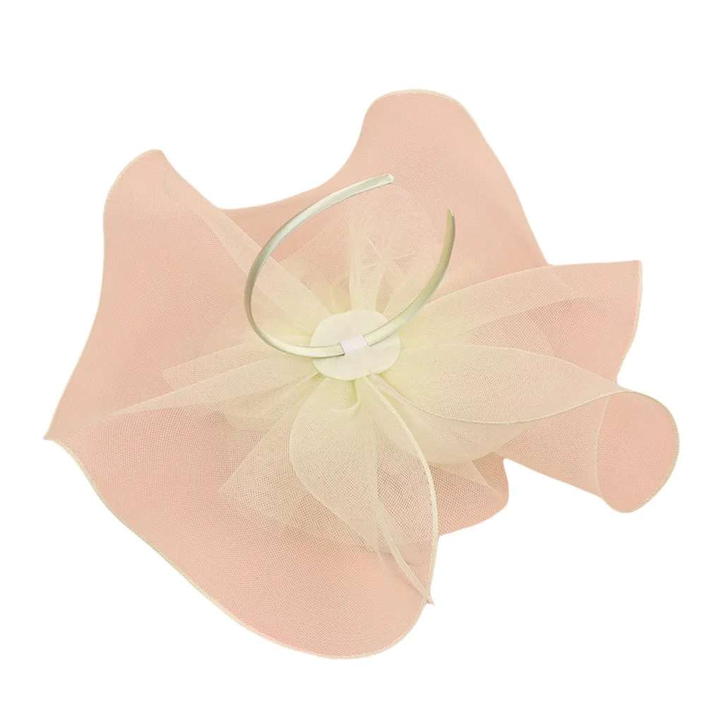 Вечерние повязки на голову 2019 Вуалетка с цветком и перьями чайный ободок для