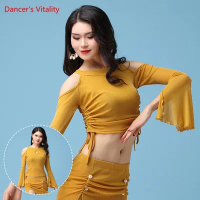 4 цвета топ танца, топ с длинными рукавами и тройники танец живота топы M, L, XL