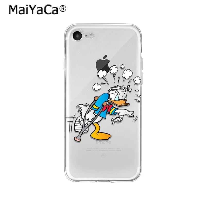 MaiYaCa Дональд Дак ТПУ Мягкие аксессуары для телефона чехол iPhone 5 5Sx 6 7 7plus 8 8Plus X XS MAX