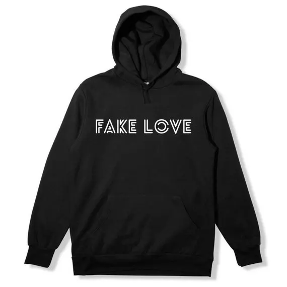 

Sugarbaby Fake Love Hoodie Long Sleeve Grey Black Fashion K-pop Hoodie Long Sleeve Tumblr Casual Tops drop ship