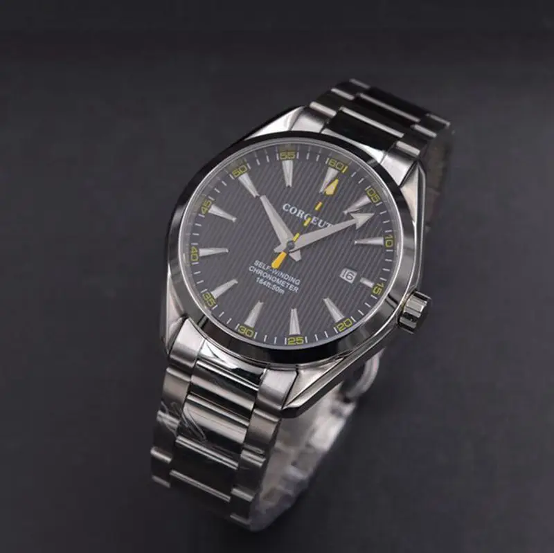 black dial 2 Мужские часы Топ бренд corgeut Роскошные автоматические механические часы Военные мужские часы мужские наручные часы Reloje Masculino - Цвет: black dial 2
