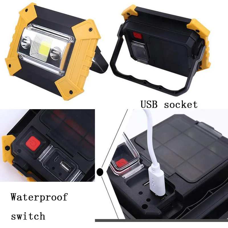 Multifunction LED Flashlight Outdoors Camping Security Rescue Light USB Rechargeable Torch LED Emergency Flashlight DSD005
