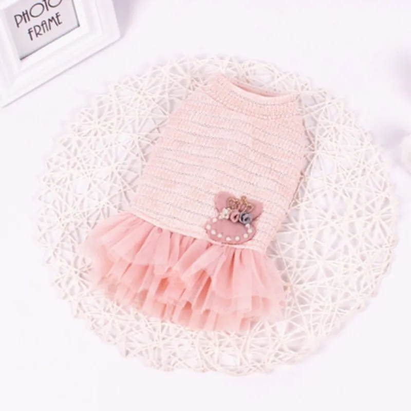Dress color 2 Товары для домашних животных, товары для собак, одежда для собак, теплые милые платья для маленьких щенков, чихуахуа, Тедди и больших собак, кошек, милый жилет - Цвет: Dress color 2