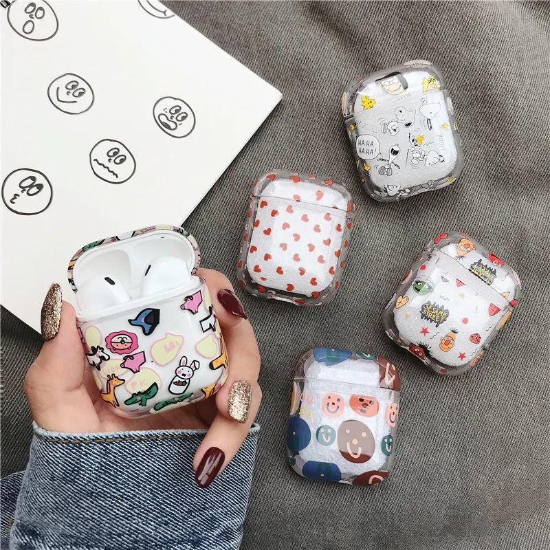 Мультфильм Airpods чехол для airpods роскошный защитный жесткий прозрачный