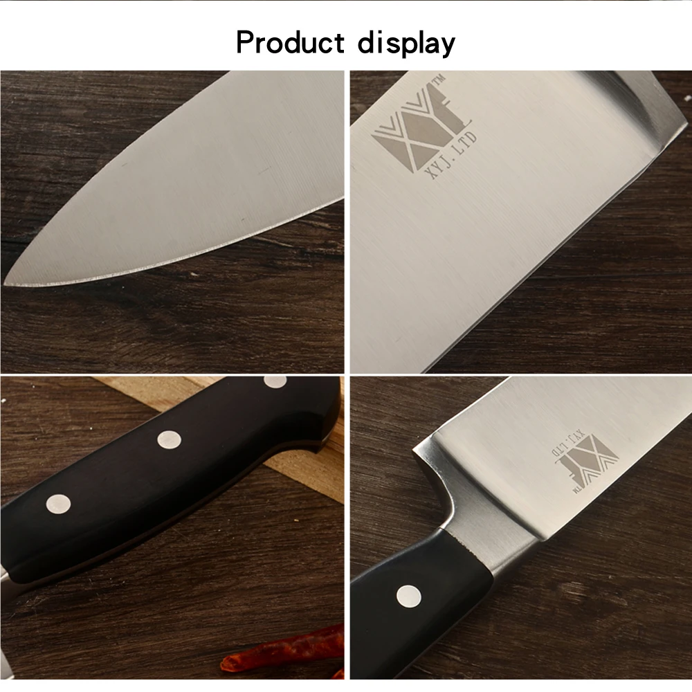 XYj кухонный нож Santoku шеф повара с ультраострым лезвием в немецком стиле для