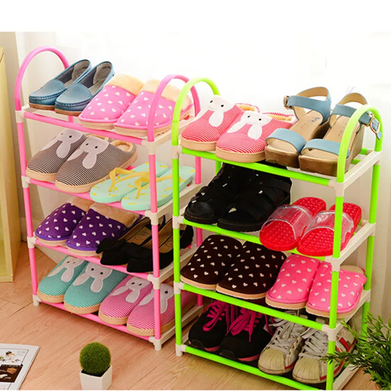 

Convenient and useful plastic 4 Tier shoes rack shelf storage organizer room space saving home decoration,Free shipping.