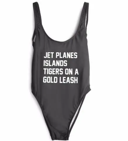 Купальный костюм JET PLANES Island TIGERS слитный купальник с золотым поводком боди