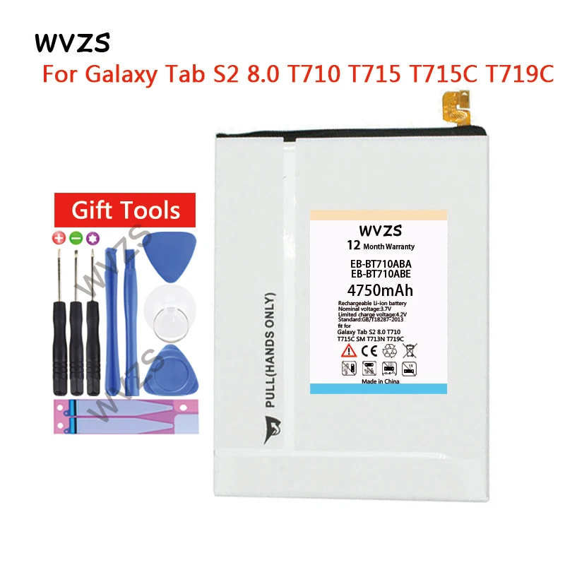 Wvzs 4750 мА/ч замена Батарея EB-BT710ABE для samsung Galaxy Tab S2 8 0 T710 T715 T715C SM T713N T719C | Мобильные