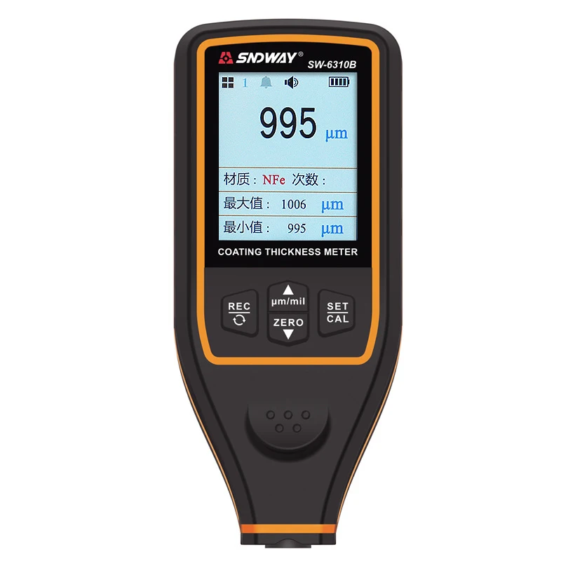 SW6310A/6310B HD цветной экран Голосовая трансляция 0-1700um цифровой датчик толщины покрытия краски автомобиля толщиномер тестер