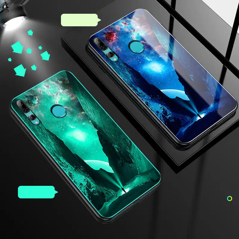 Светящийся чехол для телефона huawei Honor 20 Lite, чехол, светящаяся задняя крышка из закаленного стекла для huawei Honor 10i 20 Lite, чехол, сумка