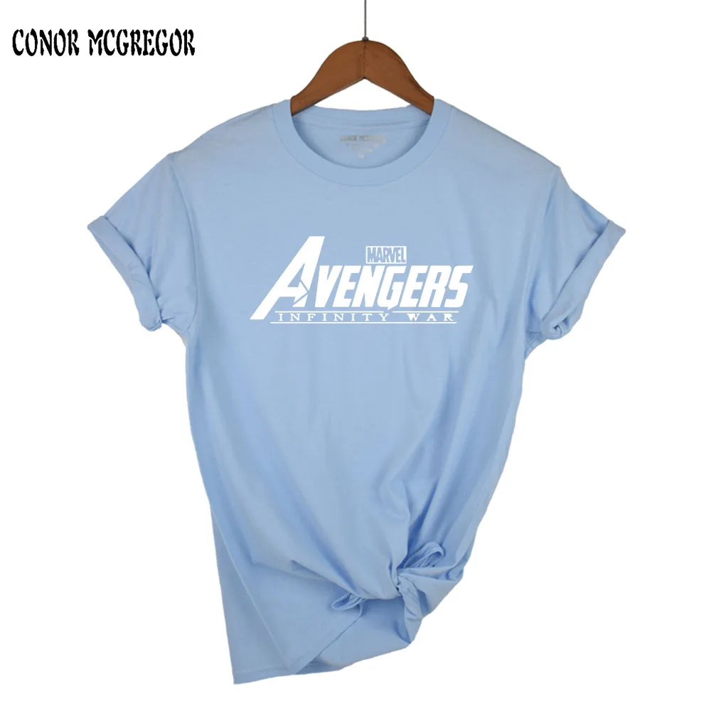 Новая мода 2018 MARVEL Мстители Бесконечность война Футболка женская хлопковая с