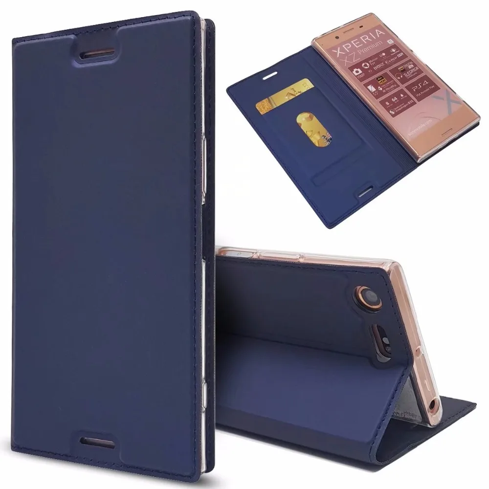Для Sony Xperia XZ1 компактный раскладной Магнитный чехол Kickstand карта Книга защитный чехол закрытый кожаный чехол