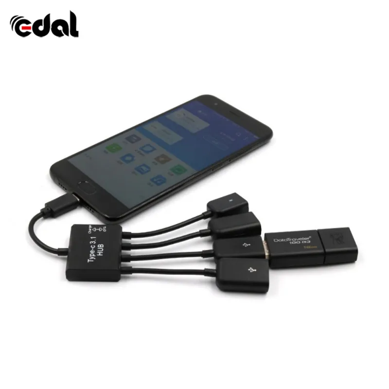 USB 3.1 Type C Hub to 4 2.0 Port HUB Multiple OTG Type-C Power Charging Cable Connector Adapter | Электроника