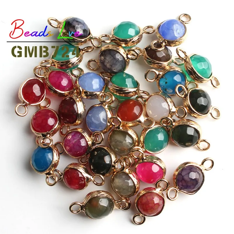 8mm Gold Ball Подвески из природного камня Кулоны из нержавеющей стали круглый овальной формы с двумя отверстиями разъемы для самостоятельного изготовления ювелирных украшений аксессуары Цепочки и ожерелья 8/10/12/14/15/18 мм 10 шт - Окраска металла: 8mm Gold Ball