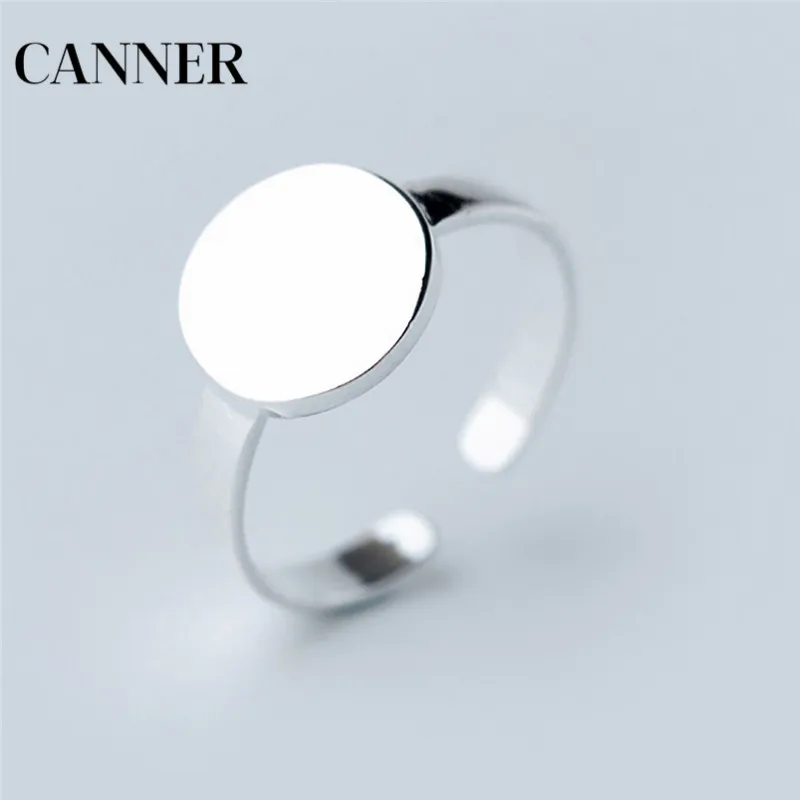 Женское кольцо с гладким шариком Canner регулируемое открытое обручальное из