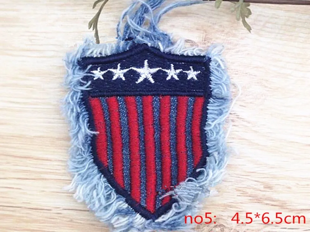 1 шт. Прошитые наклейки из джинсовой ткани в уличном стиле Персонализированный