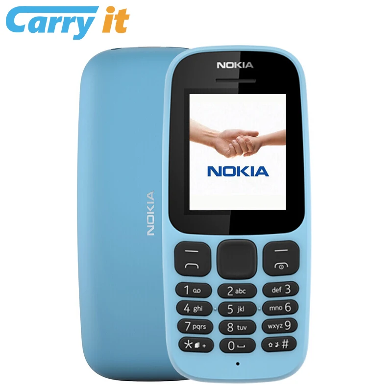 2017 Nokia 105 клавиатура TA 1010 одной сим GSM 1 8 дюймов 800 мАч фонарик английский новая