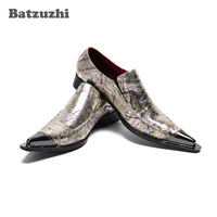 batzuzhi british style men shoes formal dress shoes pointed metal tip oxfords wedding shoes men business sepatu pria big 46