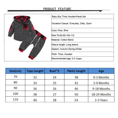 2Pcs Infant Newborn Baby Girl Boy Outfits Hooded Sweat shirt+Long Pants Set Winter Autumn Children Clothes Tracksuit | Детская одежда и