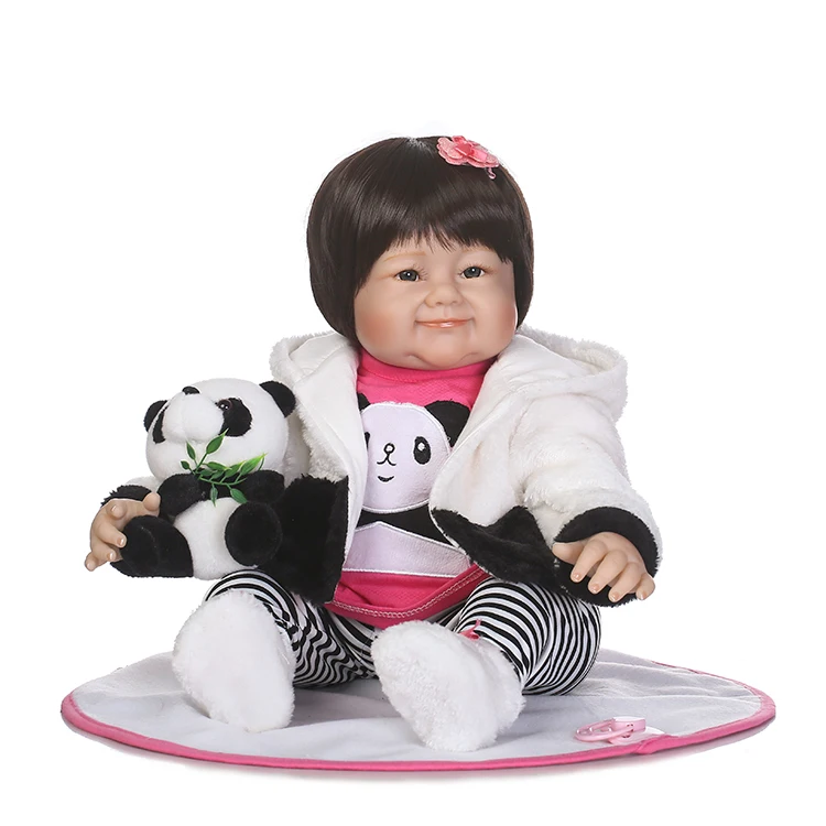 

Bebe модные куклы-игрушки для девочек 22 "55 см, силиконовая кукла для новорожденных с пандой, милая одежда для сна, игрушки bonecas