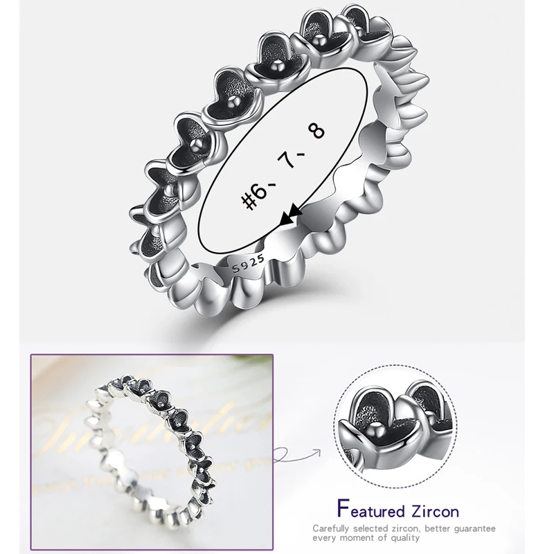BELAWANG ромашки стекируемые кольца 925 пробы серебряные Bague Femme Свадебные чистые S925 Серебряные кольца для женщин ювелирные изделия День матери